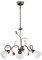 3-flammige Florentiner Pendelleuchte in Rostoptik mit Glasschirmen Weiß Ø 70cm