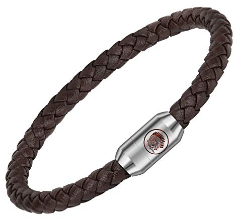 Casisto.J Lederarmband Herren Armband Schwarz Geflochten Echtleder Armbänder mit Magnetverschluss, Leder Armreif, Weihnachten Geburtstag Vaterstag Geschenk für Männer