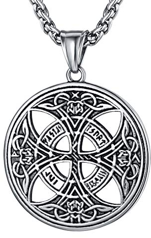 FaithHeart Nordischer keltischer Knot Anhänger Edelstahl Retro Viking Schmuck mit Geschenkebox und Schmuckbeutel für Kinder und Jugendlichen…