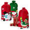 com-four® 3x Geschenksack XXL für Weihnachten - Nikolausbeutel mit weihnachtlichen Motiven zum Befüllen - Weihnachtssack - Gabenbeutel für Weihnachtsmannkostüm und X-Mas-Dekoration