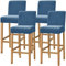 Dimatic Samt Plüsch Stuhl Abdeckung Theke Pub Bar Hocker Stuhl Slipcover für Esszimmer Cafe Barhocker Slipcover Möbelschutz Anti-Rutsch-Bezug mit elastischem Boden, 4er Set, Blau