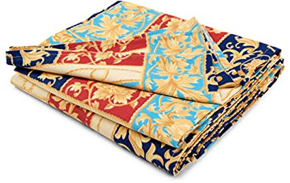 HomeLife - Überwurf für Sofa, Motiv Blätter, bunt [180 x 260 cm] - Mehrzweck-Überwurf aus Baumwolle - Granfoulard Tagesdecke Sommerdecke Einzelbett