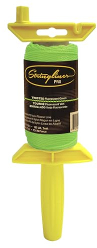 Stringliner 25068 Pro Mason’s Line Reels – 1/8 Lb. Stringliner® PRO BRAIDED FL GREEN 125' (1 Pack)