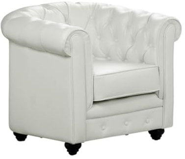 Vente-unique-Poltrona CHESTERFIELD in similpelle Bianca