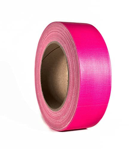 50 mm x 25 m Neon Pink Gewebeband Fluoreszierendes Neon Klebeband Schwarzlicht Gaffa Reaktivband, Tape/Leuchtband für Parteien Kunst Handwerk Dekorationen/Industrie (50mm x 25m, Neonpink)