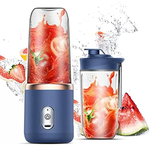 Portable Blender, 14 Oz Usb Personal Size Mini Fruit Juice Mixer, Strong Cutting Power with Six Blades for Smoothie, Fresh Juice,Shakes and Smoothies