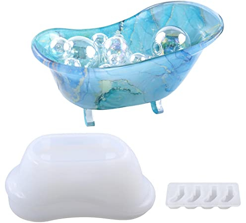 ZHOUHONG Soap Dish Silicone Mold | Bathtub Shape Silicone Mould for Resin Casting | Silicone Molds for Epoxy Resin, Molds for Soap Dish, Home Decoration