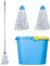 Flash 3 Piece Handle, 3 x Duo (Microfibre/Cotton Twist) Mop Heads & Mop Bucket Set