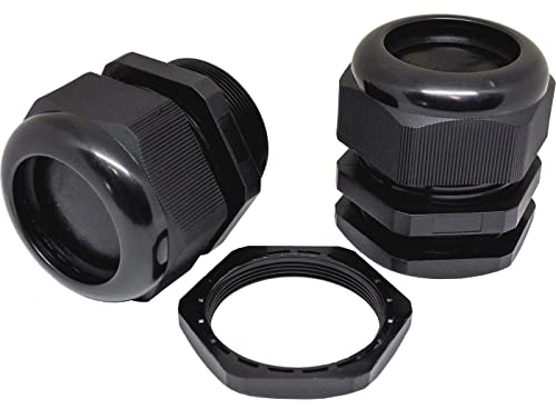 Lumonic 2x pressacavo M50 PG42 IP67 metrico d32-38mm I ingresso cavi a tenuta stagna in nero I pressacavi, ingresso guaine M50 PG42