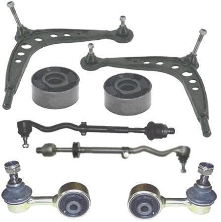 ATEC Germany 2x Querlenker Vorderachse vorne unten links & rechts mit Lagerbuchse und Traggelenk, 2x Spurstange mit Spurstangenkopf, 2x Koppelstange vorne Kompatibel mit BMW 3er (E30)