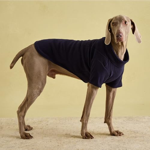 Rosewood x Joules Navy Fleece for Dogs, Large, Washable, Warm and Comfy Winter Fleece Jumper with Sleeves for Large Dogs