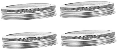 Cabilock 4 Stück Einmachglas-Sprossendeckel Weithals-Einmachgläser Konserven-Set Gurken-Kit Keimsiebdeckel Gurkenglas Mit Sieb Flip DIY Keimdeckel Einmachglas Sieb Keimglasdeckel