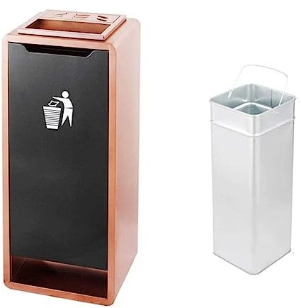 NTIYOU Poubelles Grande poubelle extérieure magnifique cendrier vertical poubelles extérieures intérieures for les hôtels. Bain (Color : Rose Gold)