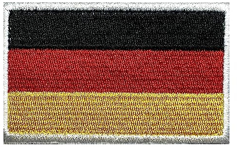Gestickter Deutschland Flaggen Patch mit Klettrückseite 8 x 5 cm