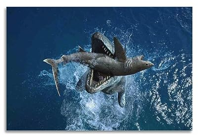 WELYK Megalodon-Poster, dekoratives Gemälde, Leinwand-Wandposter und Kunstdruck, modernes Familienschlafzimmer-Dekor-Poster, 30 x 45 cm