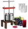 VEVOR Prensa de Vino de Frutas 2 Barriles de Acero Inoxidable de 2 L Exprimidor Manual Prensa para Hacer Zumo de Sidra, Manzana, UVA, Tintura, Verduras, Aceite de Oliva con Mango en T y Base Estable