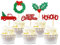 Blumomon 30 Stück Frohe Weihnachten Cupcake Topper - LKW Baum Kuchen Dekor Picks für Heiligabend Party - Kuchendeckel Thema Party Dekoration Zubehör