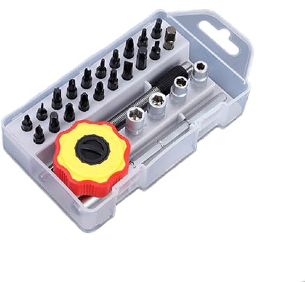 Magnetic Ratchet Screwdriver Set, 27 in 1 Universal Multi Bit Screwdriver and Ratchet Set with Torx/Slotted/Phillips for DIY/Electronics Repair/Hand Tools