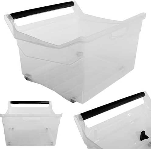 KADAX Aufbewahrungsbox 29L 38x38x26cm Transparent mit Rollen & Griffen, stapelbar | kompakte Rollbox für Würfelregal, Spielzeug, Kinderzimmer, Wäsche, Garage | Made in EU