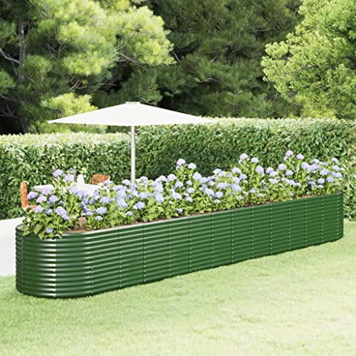 Hochbeete Für Garten Pflanzkübel Gemüsebeet Kräuterspirale Hochbeet Metall Hochbeet Alu Hochbeet Groß Pflanzbeet Planter Pflanzkasten Anthrazit-Grün||554x100x68 cm