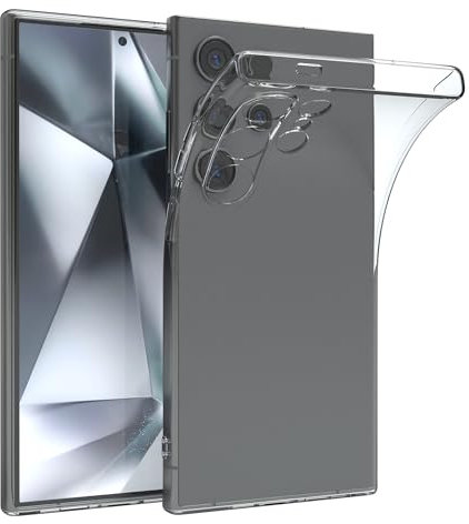 EAZY CASE Hülle kompatibel mit Samsung Galaxy S24 Ultra Slimcover Clear Clear Schutzhülle Silikon, Ultra dünn, Slimcover, Handyhülle, Silikonhülle, Backcover, Durchsichtig, Klar Transparent