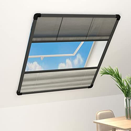 ZEYUAN Zanzariera Plissettata Finestra Alluminio 80x100 cm con Tendina,Zanzariera Plissettata per Finestre, Zanzariera per Finestra Zanzariera-148683