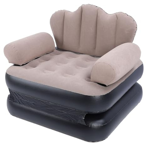 Luocute Aufblasbarer Stuhl, Luftcouch, Camping-Luftmatratze, Aufblasbares Schlafsofa mit Rückenlehne, 440,9 Lb Tragfähigkeit, Multi-Modus, Einfache Lagerung, Verdickte, Beflockte