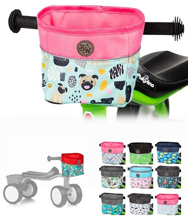 BAMBINIWELT Kinder Lenkerkorb – Tasche für Laufrad, Dreirad & Rutschfahrzeuge– für PUKYlino, WUTSCH, FITSCH & My First PUKY – wasserabweisend, robust & mit Reflektorstreifen, Farbe: Modell 19
