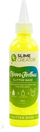 Slime Creator Glitter Base - Neon Yellow, 180ml Bottle, Adds Sparkle & Shine to Slime Projects, Safe & Tested, Perfect for DIY Slime Making