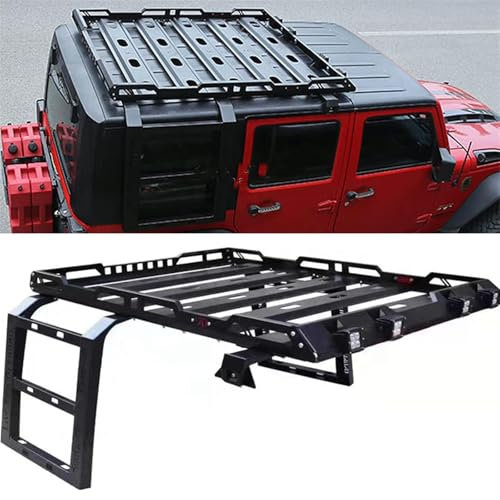 MIDUOLAI Bastidor De Viaje para Techo De AutomóVil, Baca con Escalera, Baca con Cojinetes De Acero, Baca para Portaequipajes De Techo, Accesorios De DecoracióN Exterior,Negro