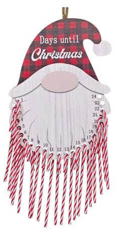 Weihnachts-Adventskalender aus Holz, Zuckerstange, Countdown-Kalender, Wandbehang, Dekoration für Kinder