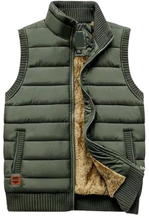 Generisch Ärmellose Weste Herren Winterweste Steppweste Übergangsjacke Outdoor Dicke Freizeitweste Mit Reißverschluss Leicht Winterweste Softshell Ärmellose Gilet Jacke Wärme Sport Weste