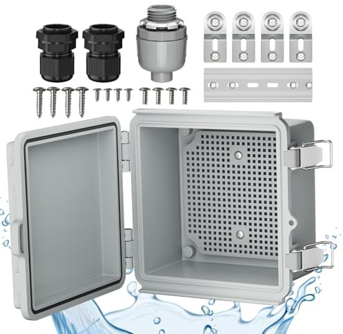 Außenverteilerkasten,wasserdichter elektrischer Verteilerkasten | IP65 Wasserdichter elektrischer Projektgehäusekasten für den Außenbereich - Wandmontagehalterungen, Kabelgehäuse für WLAN-Basisstation
