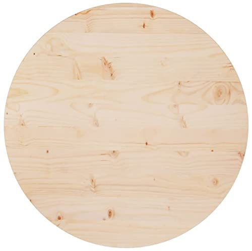 Iiaky Tischplatte Ø70x2,5 cm Massivholz Kiefer Holzplatte Tischplatte Outdoor Wetterfest Tischplatte Outdoor Tischplatte Massivholz