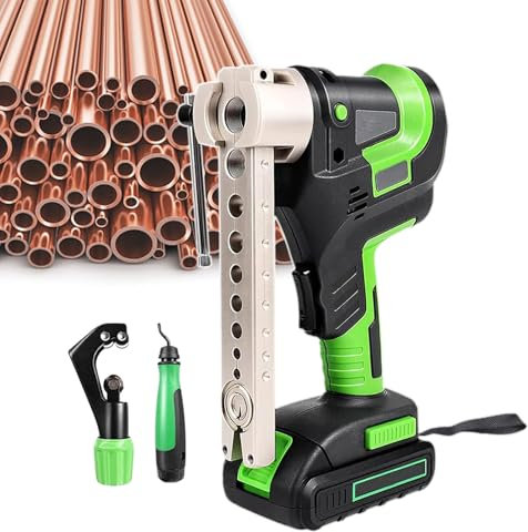 pealiritansemen Electric Flaring Tool Kit, 6 Mm-19 Mm Copper Pipe Expansion, With Cutter And Deburrer, 2000 Mah Large Capacity Battery, For Home Appliance Repair & Installation