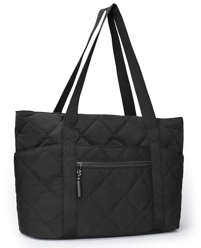 befen Laptoptasche Damen 15,6 Zoll, Puffer Shopper Tasche Damen Groß Handtasche Tote Bag Tragbare Schulhandtasche Schultertasche Mit Reißverschluss Trolley-Abdeckung für Arbeit, Reisen, Fitness