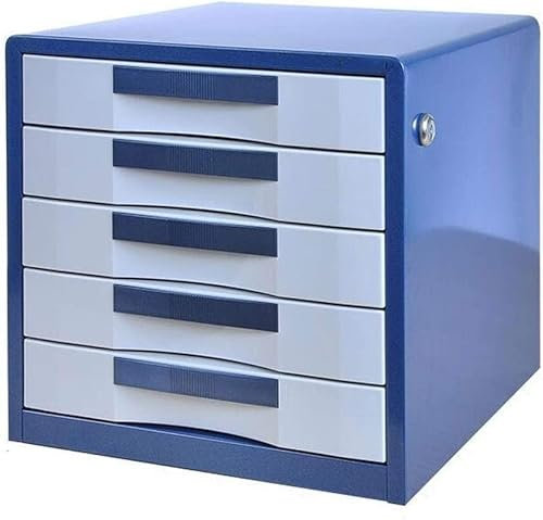 QUEAWOQ Aktenschrankschloss, mehrere Schubladen, Datenspeicher, Büro-Aktenraum, Schreibtischschrank, unabhängige Gleitschiene, Bücherregal aus Eisen, blau Octopus feet