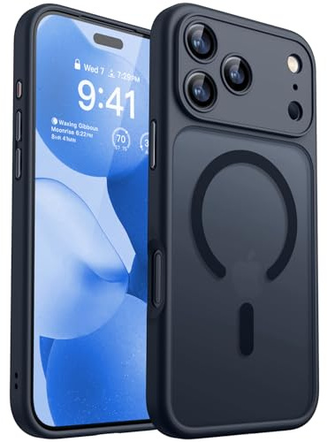 CANSHN für iPhone 17 Pro Max Hülle mit Kameraschutz, Schwarz | Vollständiger Schutz der Kamera, matte transparente Unterseite