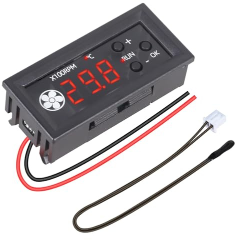 Jooehyer Temperature Probe Fan Controller Module, DC 12V PWM 4-Wire Fan Speed Controller for 3A Fan PC