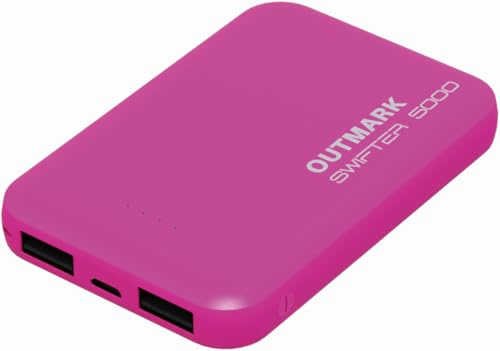 Swifter 20.000 Powerbank 2X USB Ausgang (USB C und Micro USB zum Laden der Powerbank) pink, 20000mAh Milliamperestunden