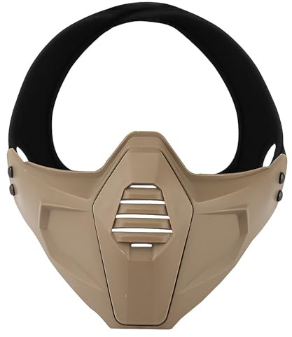 Masque Tactique Demi Masque Protection Visage Airso pour Sports Plein Air Jeux Tactiques Jeux CS(Brown)