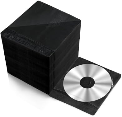 Krijuess CD DVD Storage Case 200 Pack (Black 2 Dise)