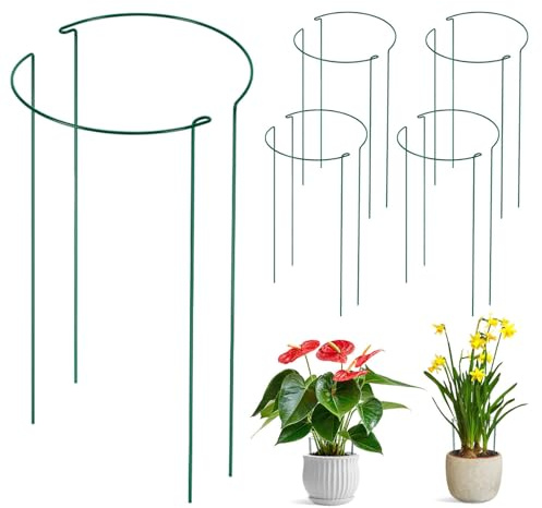 Peviasot 20 Pflanzenstützen 25x60cm aus Stabilem Metall, Halbrunder Pflanzenhalter für Große Topfpflanzen – Ideal als Rankhilfe für Monstera, Hortensien & Rosen (Innen/Außen)