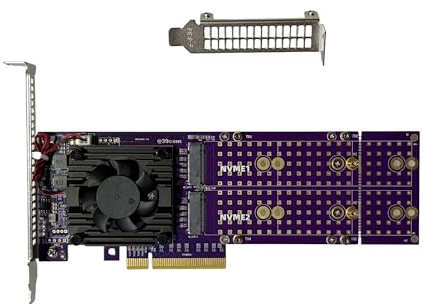 ASM2824 PCIe 3.0 x8 a 4X M.2 NVMe SSD Tarjeta adaptadora con ASM2824 para Minisforum Synology ZFS TrueNAS 22110/2280/2260/2242/2230 4* M.2