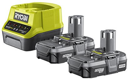 Ryobi RC18120-213 18V ONE+ Lithium 2 x 1.3Ah Battery and Charger, Hyper Green