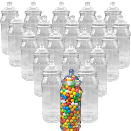 970ml Victorian Style Food Grade Plastic Sweet Jars - 5,10,15,20,25 Wedding, Party (20 Jars)