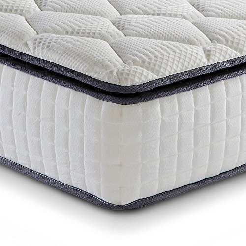 happybeds Memory Foam Pillow Top, SleepSoul Bliss 800 Pocket Spring Medium Tension Mattress with Classic Fillings - 4ft6 Double (135 x 190 cm)