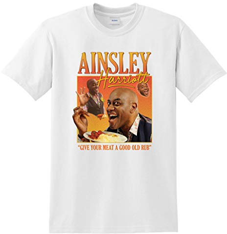 Sanfran Clothing Ainsley Harriott Homage Funny UK Gift TV Fan 90's Cook Legend Meme T-Shirt Extra Large/White