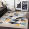 Surya Marietta Teppich Wohnzimmer Boho, großer Teppich Schlafzimmer 200x274 cm - Teppich für Esszimmer mit geometrischem Muster, Skandinavischer Wohnzimmerteppich modern in Beige, Gelb, Blau