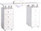 Warmiehomy Professional Nail Table 8 Drawers Nail Art Manicure Table Beauty Salon Workstation Storage Drawers Nail Desk W/Built-in Nail Dust Collection, White,119x45x78cm
